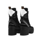 Louis Vuitton Black Suede, Mesh And Leather Laureate Platform Desert Ankle Boots - Image 3