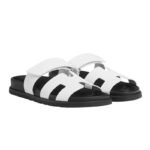 Hermes Chypre Sandals - White Palladium Hardware - Image 2