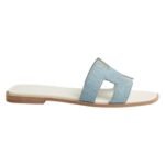 Hermes Blue Denim Oran Flat Sandals