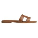 Hermes Brown Leather Oran FlatSandals