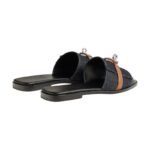 Hermes Giulia sandal Bleu Brut / Naturel - Image 4