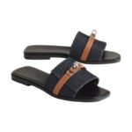 Hermes Giulia sandal Bleu Brut / Naturel - Image 2