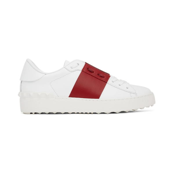 Valentino a Open Sneaker - White/Burgundy