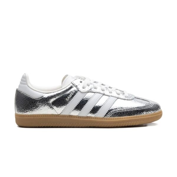 Adidas Samba OG Silver Metallic Cracked Leather