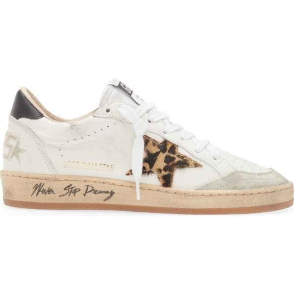 Golden Goose Ball Star with leopard print pony skin star and black heel tab