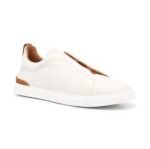 Zegna Triple Stitch leather sneakers WHITE TRIPLE STITCH - Image 4