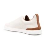 Zegna Triple Stitch leather sneakers WHITE TRIPLE STITCH - Image 3