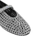 Alaïa Suede Glass-Embellished Ballet Flats - Image 3