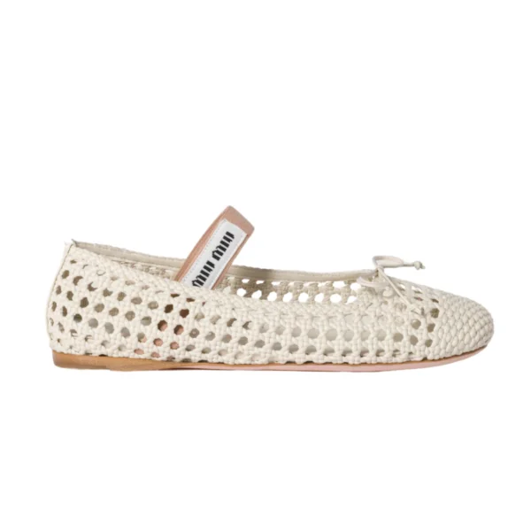 Miu Miu Woven Nappa , Leather Ballerinas