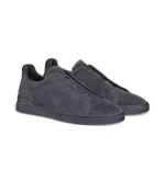 ‘ZEGNA BLUE SUEDE TRIPLE STITCH SNEAKER - Image 2