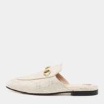 Gucci Grey/Silver Canvas Princetown - Image 4