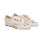 Golden Goos True-Star in pastel pink suede with silver star and heel tab(Women's) - Image 4